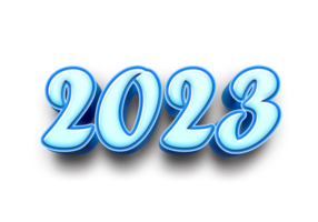 2023 testo numero anno 3d modello ghiaccio blu png
