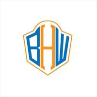 BHW abstract monogram shield logo design on white background. BHW creative initials letter logo. vector
