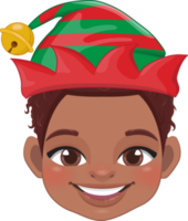 Weihnachten Zeichen Köpfe mit süß schwarz Elf Karikatur Zeichen zum Design png