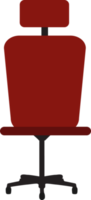 Red Wheels Office Chair or Desk Chair Flat Icon PNG