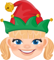 Navidad caracteres cabezas con linda duende dibujos animados caracteres para diseño png