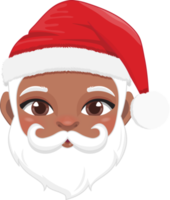 Kerstmis tekens hoofden met schattig zwart de kerstman claus tekenfilm tekens voor ontwerp png