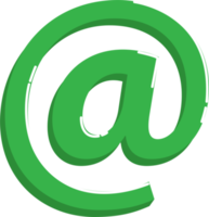e-mail groen symbool vlak icoon PNG