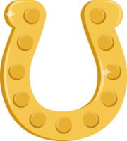 Shiny golden horseshoe flat icon design png