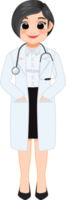 weiblich Arzt im Uniform Clip Art, Fachmann medizinisch Arbeitskräfte, Sublimation Entwürfe, Maskottchen png