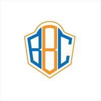 BBC abstract monogram shield logo design on white background. BBC creative initials letter logo. vector