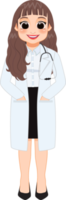 vrouw dokter in uniform clip art, professioneel medisch arbeiders, sublimatie ontwerpen, mascotte PNG