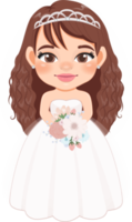 Cute Bride or Marriage Flat Icon Design png