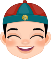 Chinese boy with ancient chinese hat cartoon character png