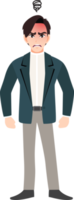 homme d'affaire dessin animé personnage ensemble. Beau affaires homme dans Bureau style intelligent costume png