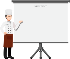 Professional Chef working character design clipart png