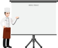 professioneel chef werken karakter ontwerp clip art png