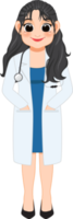 hembra médico en uniforme clipart, profesional médico trabajadores, sublimación diseños, mascota png