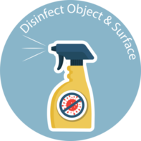 Disinfect Object and Surface Spray Bottle. New normal concept Flat Icon PNG