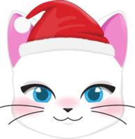 Christmas characters heads with Cute Cat cartoon characters for design png