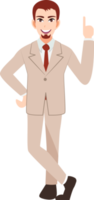 Businessman cartoon character set. Handsome business man in office style smart suit png