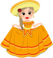 Cinco de Mayo - May 5, federal holiday in Mexico. Cinco de Mayo banner and poster design with mariachi dancers cartoon character png