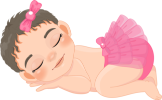 Baby Mädchen Schlafen Karikatur Charakter png