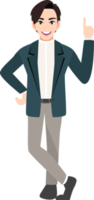 homme d'affaire dessin animé personnage ensemble. Beau affaires homme dans Bureau style intelligent costume png