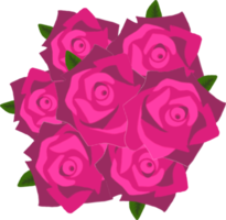 Pink rose bouquet cartoon character design png