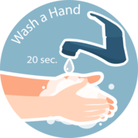 Wash a hand flat icon PNG