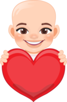 Cute little Boy Holding Red Heart Happy Kids Celebrating Valentine s Day Cartoon Character Design png