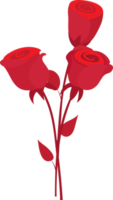 enamorado o Boda elemento con rojo Rosa flor plano icono png