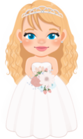 Cute Bride or Marriage Flat Icon Design png