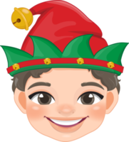 Christmas characters heads with Cute Elf cartoon characters for design png