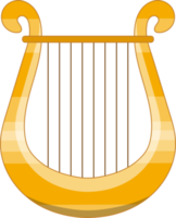 Gold lyre cartoon character design png