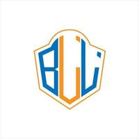 BLL abstract monogram shield logo design on white background. BLL creative initials letter logo. vector