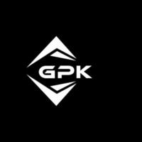 gpk resumen tecnología logo diseño en negro antecedentes. gpk creativo iniciales letra logo concepto. vector