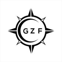 gzf resumen tecnología circulo ajuste logo diseño en blanco antecedentes. gzf creativo iniciales letra logo. vector