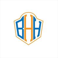 bhh resumen monograma proteger logo diseño en blanco antecedentes. bhh creativo iniciales letra logo. vector