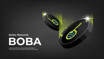 Boba Network coin cryptocurrency concept banner. vector