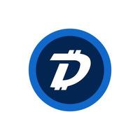 digibyte dgb moneda icono aislado en blanco antecedentes. vector