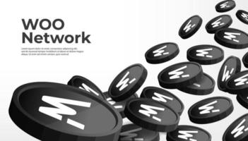 WOO Network cryptocurrency concept banner background. vector