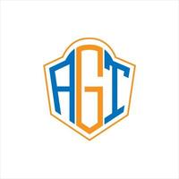 AGT abstract monogram shield logo design on white background. AGT creative initials letter logo. vector