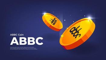 ABBC coin cryptocurrency concept banner background. vector