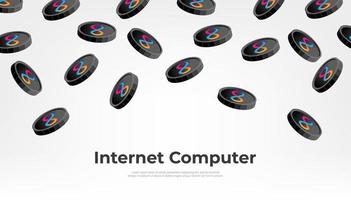 Internet Computer coin falling from the sky. ICP cryptocurrency concept banner background. vector