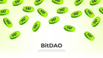 BitDAO coin falling from the sky. BIT cryptocurrency concept banner background. vector