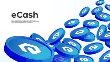 eCash XEC cryptocurrency concept banner background. vector