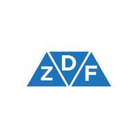 DZF triangle shape logo design on white background. DZF creative initials letter logo concept. vector