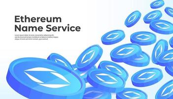 Ethereum Name Service ENS cryptocurrency concept banner background. vector