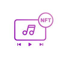 NFT music icon. Outline style icon for mobile concept and web design. Non fungible token music glyph icon. vector illustration