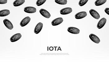 IOTA coin falling from the sky. MIOTA cryptocurrency concept banner background. vector
