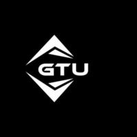 GTU abstract technology logo design on Black background. GTU creative initials letter logo concept. vector