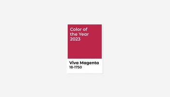 Color of the year 2023. Viva Magenta color card. vector