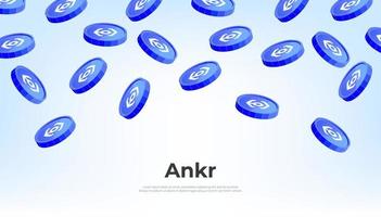 ANKR coin falling from the sky. ANKR cryptocurrency concept banner background. vector