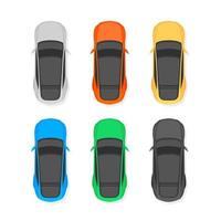 EV car top view icon. Top view vehicle flat isolated car icon. vector